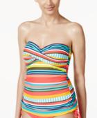 Anne Cole Tropication Striped Twist-front Tankini Top Women's Swimsuit