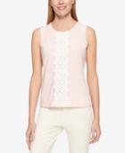 Tommy Hilfiger Floral-applique Knit Top, Created For Macy's