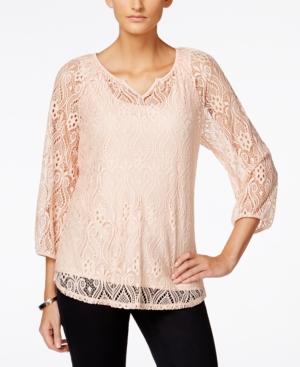 Style & Co. Lace Peasant Top, Only At Macy's
