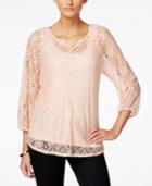 Style & Co. Lace Peasant Top, Only At Macy's