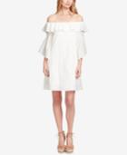 Jessica Simpson Juniors' Striped Off-the-shoulder Dress