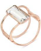 Kenneth Cole Rose Gold-tone Crystal Hinged Bangle Bracelet