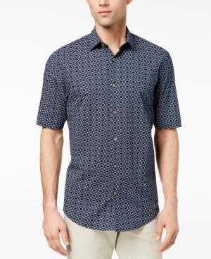 Alfani Men's Interlocking Geo-print Shirt, Created For Macy's