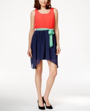 Bcx Juniors' Colorblocked Asymmetrical-hem Dress