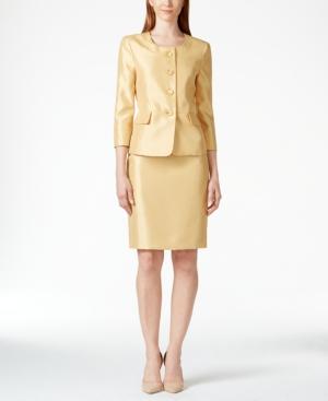 Le Suit Crystal-button Shimmer Skirt Suit