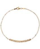 Textured Curved Bar Link Bracelet In 14k Gold