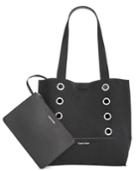 Calvin Klein Grommet Suede Reversible Tote With Pouch