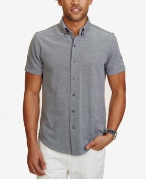 Nautica Men's Slim-fit Oxford Pique Short-sleeve Shirt