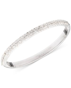 Anne Klein Silver-tone Crystal Pave Bangle Bracelet