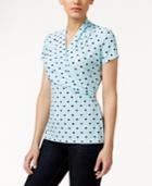 Charter Club Crossover Wrap Top, Iconic Print