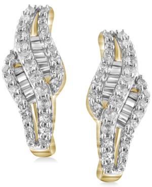 Diamond Twist Earrings (1 Ct. T.w.) In 14k Gold-plated Sterling Silver