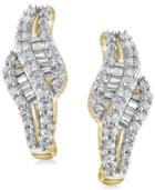 Diamond Twist Earrings (1 Ct. T.w.) In 14k Gold-plated Sterling Silver