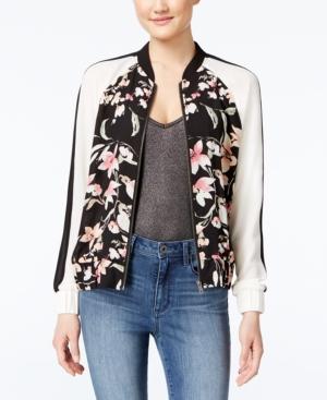 Bcx Juniors' Printed Colorblocked Bomber Jacket