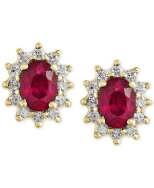 Effy Ruby (2 Ct. T.w.) And Diamond (1/2 Ct. T.w.) Stud Earrings In 14k Gold