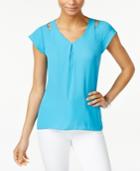 Ny Collection Petite Cutout-detail Top