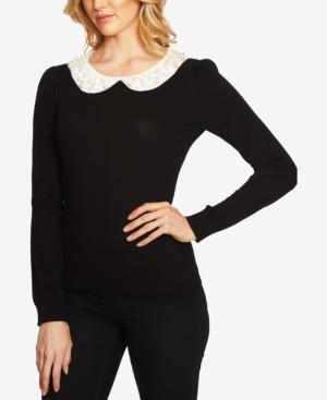 Cece Cotton Faux-pearl-trim Sweater