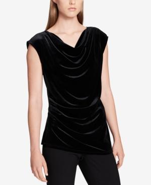 Calvin Klein Velvet Cowl-neck Top