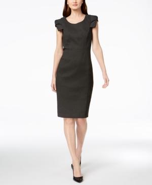 Calvin Klein Printed Puff-sleeve Sheath Dress
