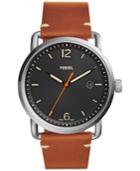 Fossil Men's The Commuter Brown Leather Strap Watch 42mm Fs5328
