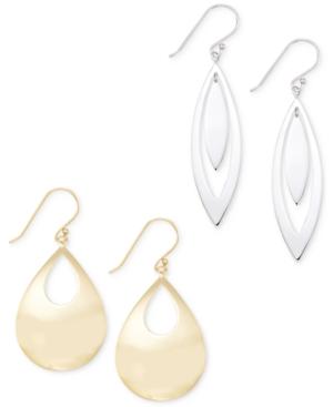 Polished Teardrop Earring Set In 14k White Or Yellow Vermeil
