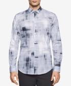 Calvin Klein Men's Slim-fit Blurred Plaid Long-sleeve Shirt