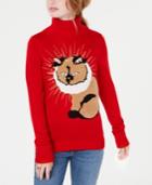 Guess Stand Collar Cat-motif Sweater