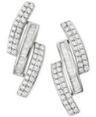 Wrapped In Love Diamond Three-row Earrings (1 Ct. T.w.) In 14k White Gold, Created For Macy's