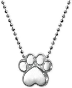 Little Activists By Alex Woo Paw Pendant Necklace In Sterling Silver