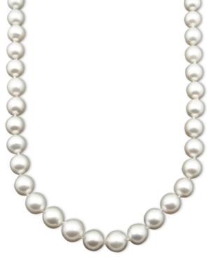 "belle De Mer Pearl Necklace, 17"" 14k White Gold A Cultured White South Sea Pearl Strand (9-11mm)"
