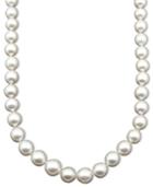 "belle De Mer Pearl Necklace, 17"" 14k White Gold A Cultured White South Sea Pearl Strand (9-11mm)"