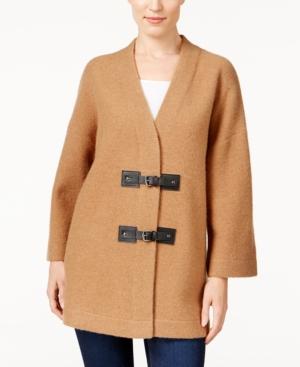 Jm Collection Wool Buckle-front Cardigan, Only At Macy's
