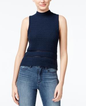 Jessica Simpson Mixed-knit Sleeveless Sweater