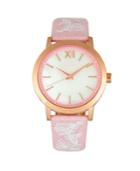 Bertha Quartz Penelope Collection Light Pink And White Leather Watch 36mm