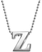Alex Woo Z Initial Pendant Necklace In Sterling Silver