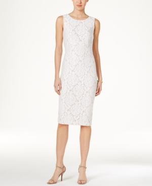 Ivanka Trump Sleeveless Lace Sheath Dress