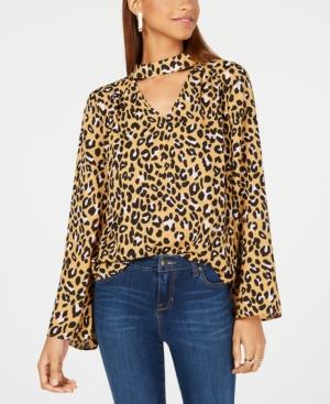 Hippie Rose Juniors' Printed Choker Blouse
