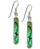 Iridescent Inlay Drop Earrings In Sterling Silver