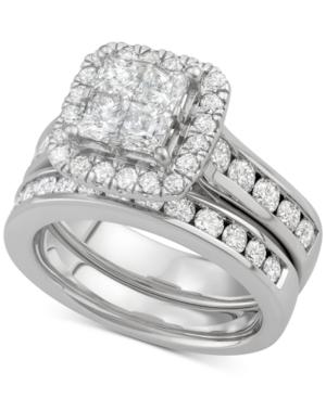 Diamond Princess Halo Bridal Set (2-7/8 Ct. T.w.) In 14k White Gold