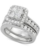 Diamond Princess Halo Bridal Set (2-7/8 Ct. T.w.) In 14k White Gold