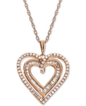 Lab-created White Sapphire (1/2 Ct. T.w.) Heart 18 Pendant Necklace In 14k Gold-plated Sterling Silver