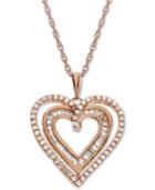 Lab-created White Sapphire (1/2 Ct. T.w.) Heart 18 Pendant Necklace In 14k Gold-plated Sterling Silver