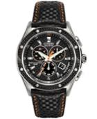 Citizen Watch, Men's Eco-drive Octavia Perpetual Chronograph Black Calfskin Leather Strap 45mm Bl5500-07e