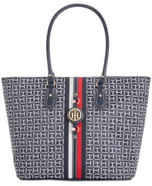 Tommy Hilfiger Jaden Monogram Jacquard Tote