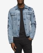 Calvin Klein Jeans Men's Embroidered Leaves Denim Jacket