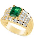 Emerald (1-2/3 Ct. T.w.) And Diamond (1-1/6 Ct. T.w.) Ring In 14k Gold