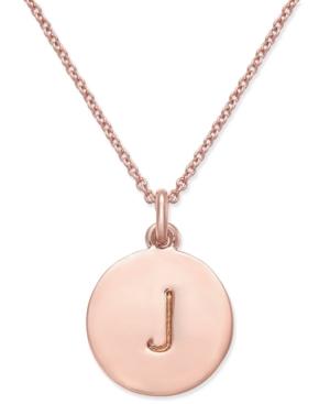 Kate Spade New York Rose Gold-tone Initial Disc Pendant Necklace, 18 + 2 1/2 Extender