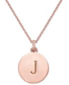 Kate Spade New York Rose Gold-tone Initial Disc Pendant Necklace, 18 + 2 1/2 Extender