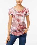 Style & Co. Petite Printed T-shirt, Only At Macy's