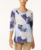 Alfred Dunner Printed 3/4-sleeve Top