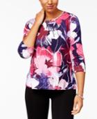 Alfred Dunner Royal Jewels Embellished Printed Top